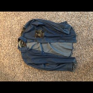 Express army denim shirt